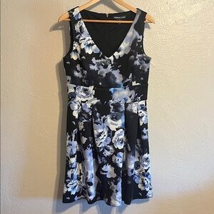 American Living Black and Blue Floral Dress 12